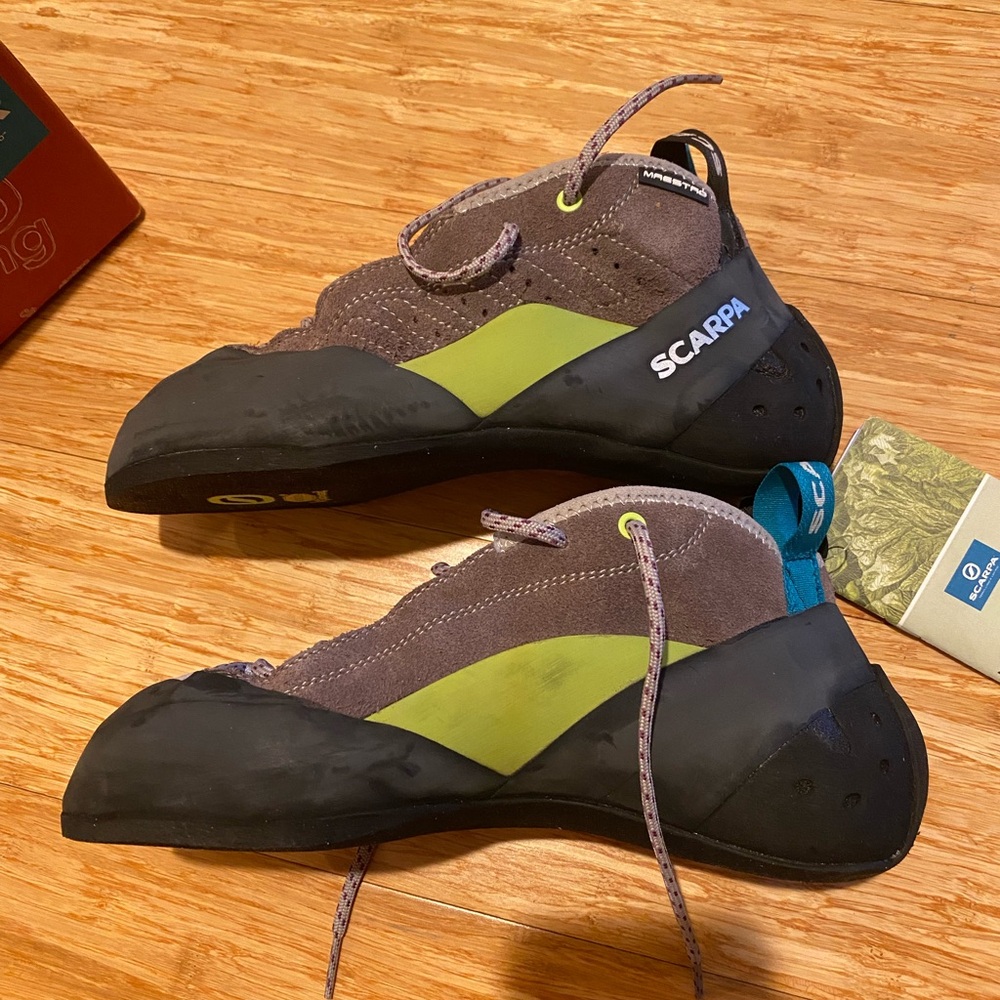 Scarpa Women’s Climbing Shoes - Purple Grey and Green